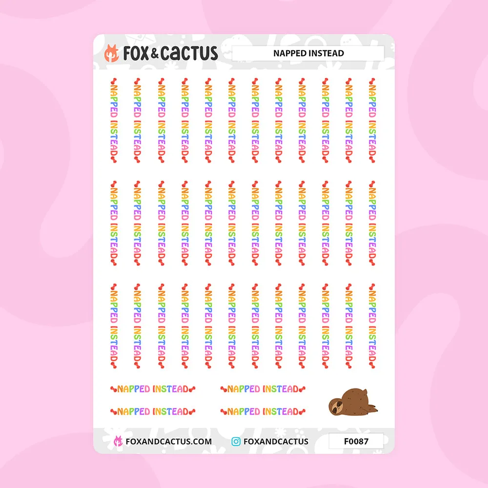 Napped Instead Icon Stickers