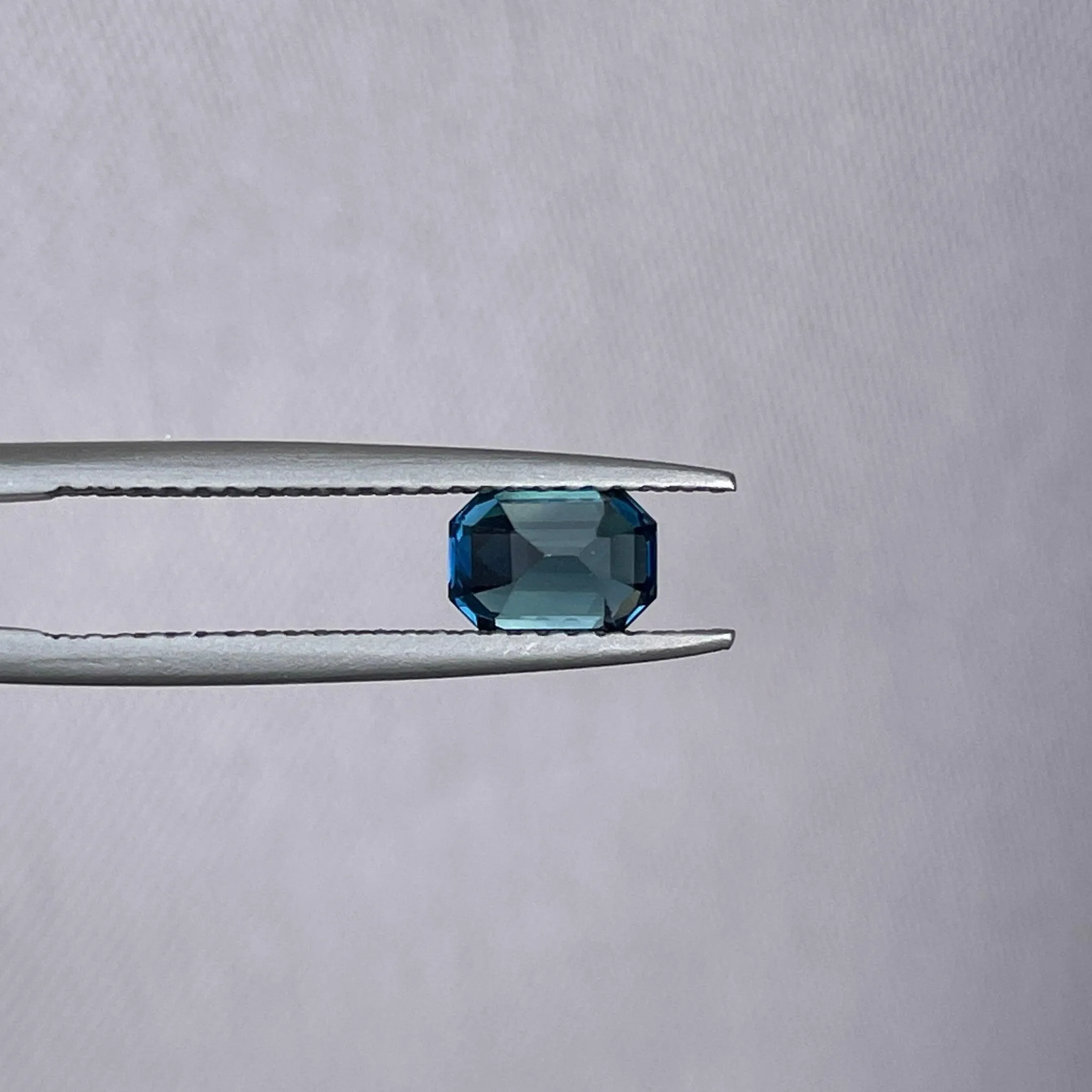 Natural Blue Green Sapphire Emerald Cut 1.13 Carat