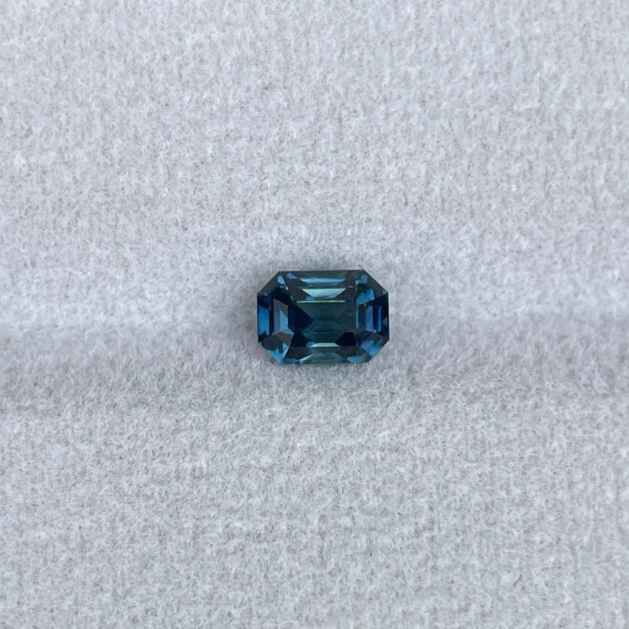 Natural Blue Green Sapphire Emerald Cut 1.13 Carat