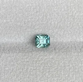 Natural heated asscher Teal Bluish Green Sapphire 1.02 carats