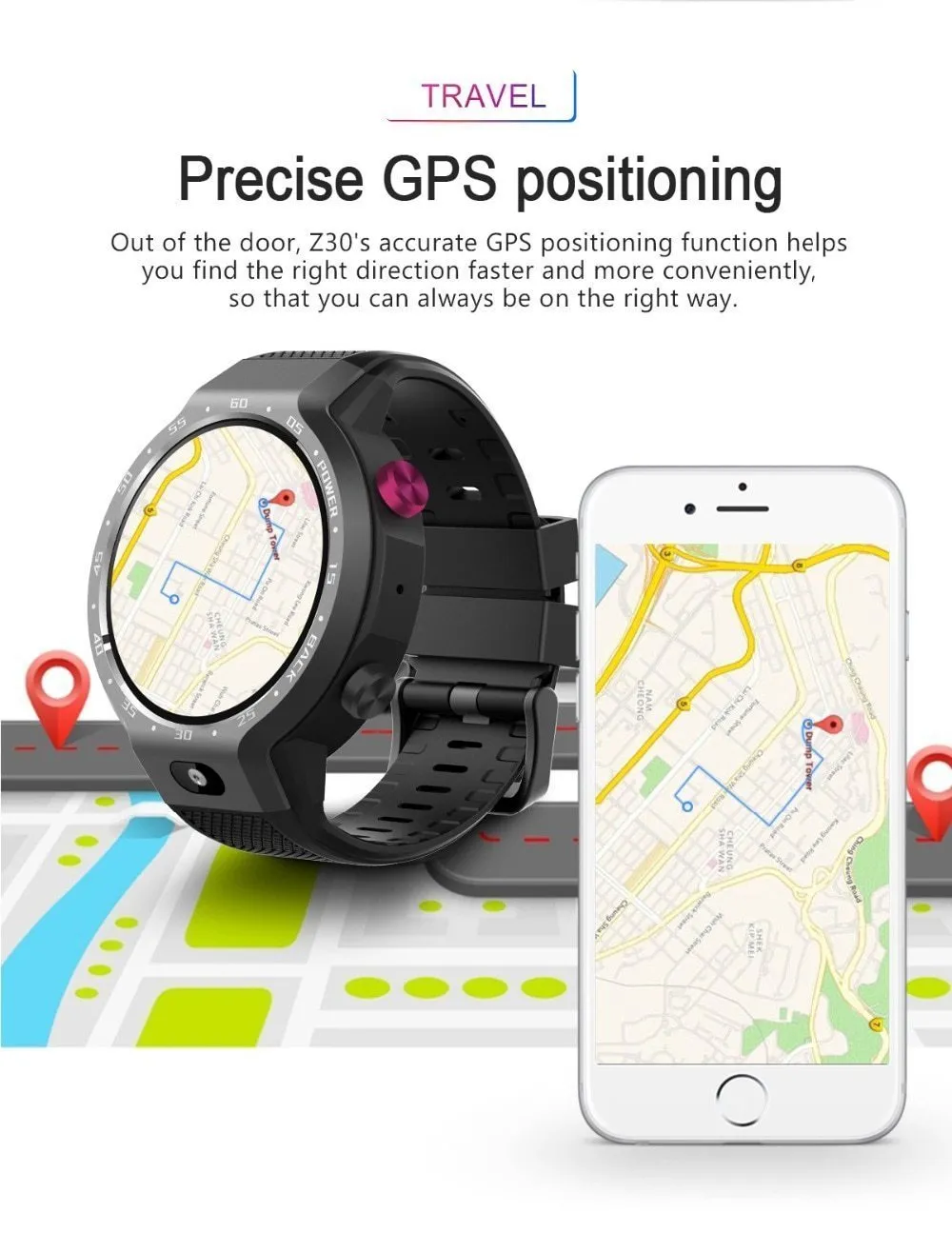 New Android 7.1 5MP 4G WIFI Smart Watch Heart Rate Fitness Tracker For iPhone Android Xiaomi