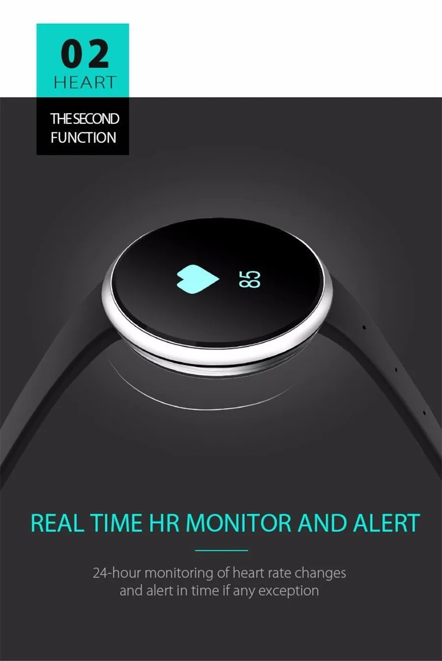 New Blood Pressure Round Bluetooth Fitness Wrist Watch  with Sleep Blood Pressure and Heart Rate Tracker