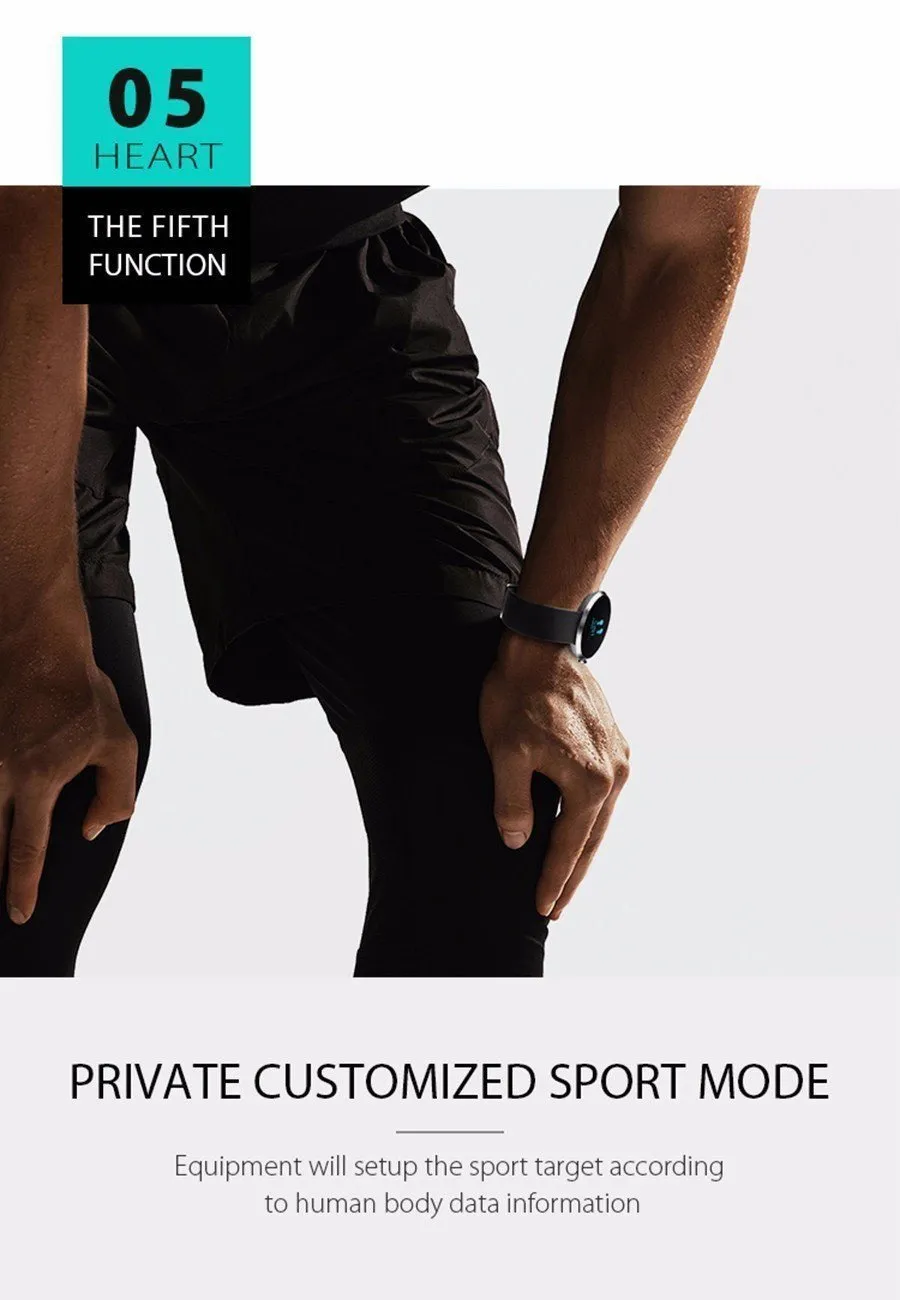 New Blood Pressure Round Bluetooth Fitness Wrist Watch  with Sleep Blood Pressure and Heart Rate Tracker