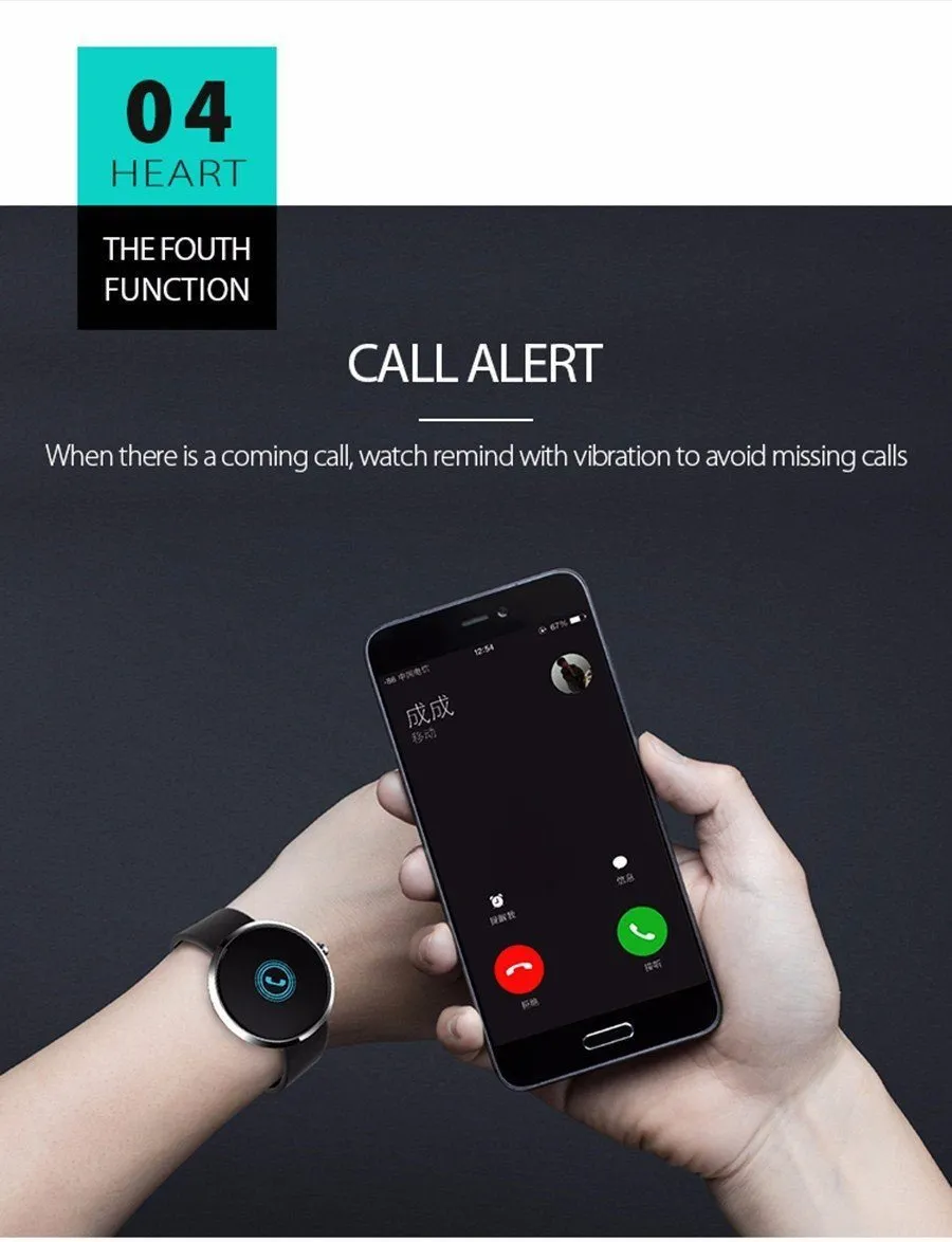 New Blood Pressure Round Bluetooth Fitness Wrist Watch  with Sleep Blood Pressure and Heart Rate Tracker