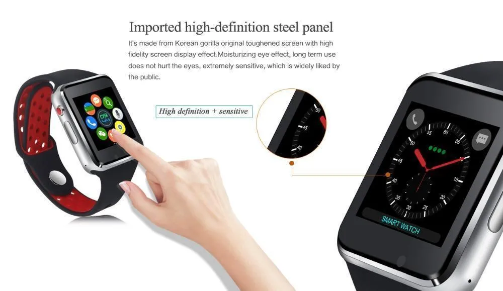 New Bluetooth Smart Watch With Camera Facebook Whatsapp Twitter Sync SMS Smartwatch For iPhone Android