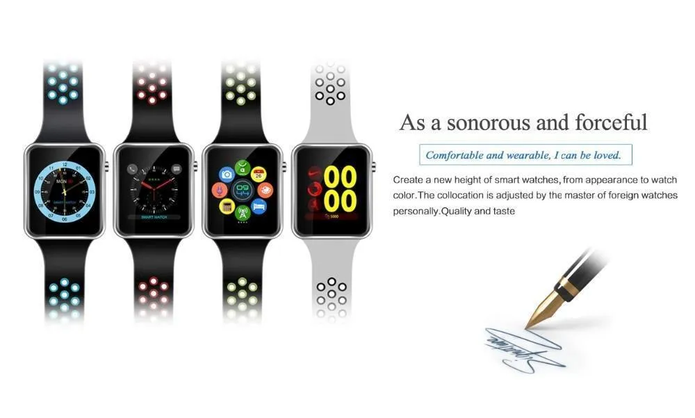 New Bluetooth Smart Watch With Camera Facebook Whatsapp Twitter Sync SMS Smartwatch For iPhone Android