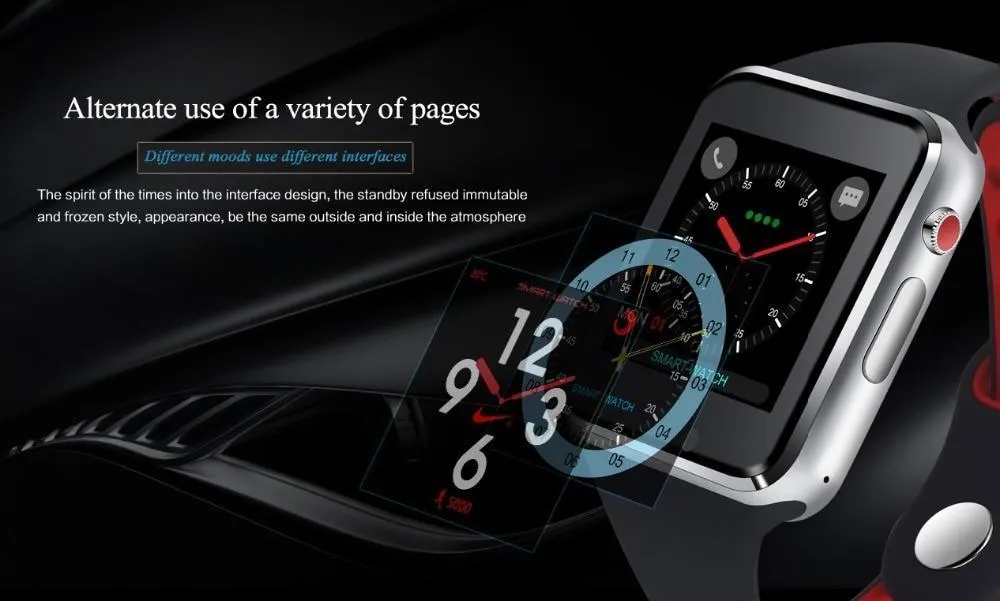 New Bluetooth Smart Watch With Camera Facebook Whatsapp Twitter Sync SMS Smartwatch For iPhone Android