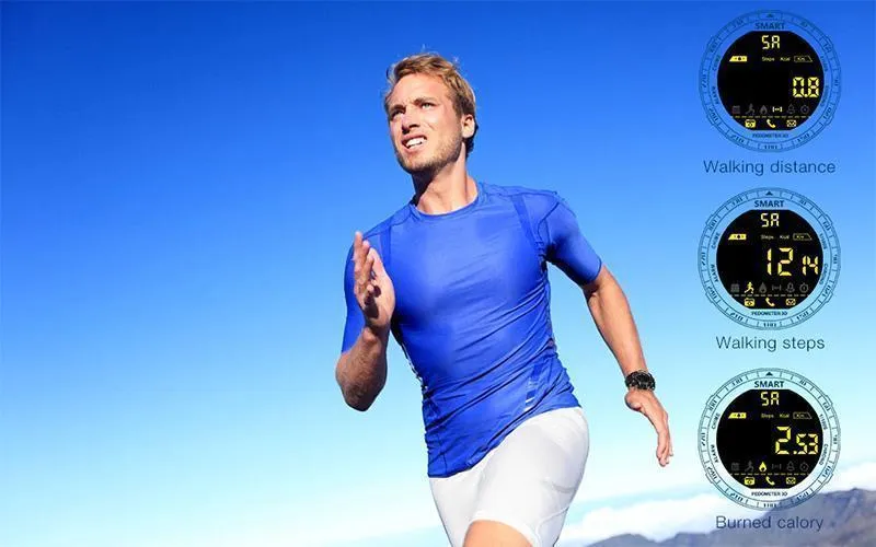 New Deluxe Smart Watch with BT Call / SMS  /Twitter / Facebook / Whatsapp / Skype Reminder Sports Steps
