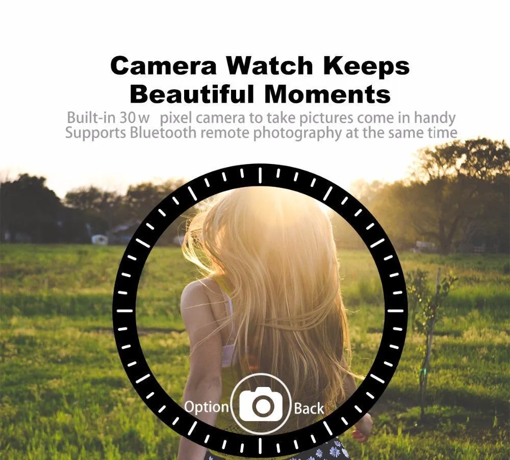 New Fitness Sports Smart Watch w/ Camera Bluetooth Wristwatch Tracker Smartwatch for Android IOS phone