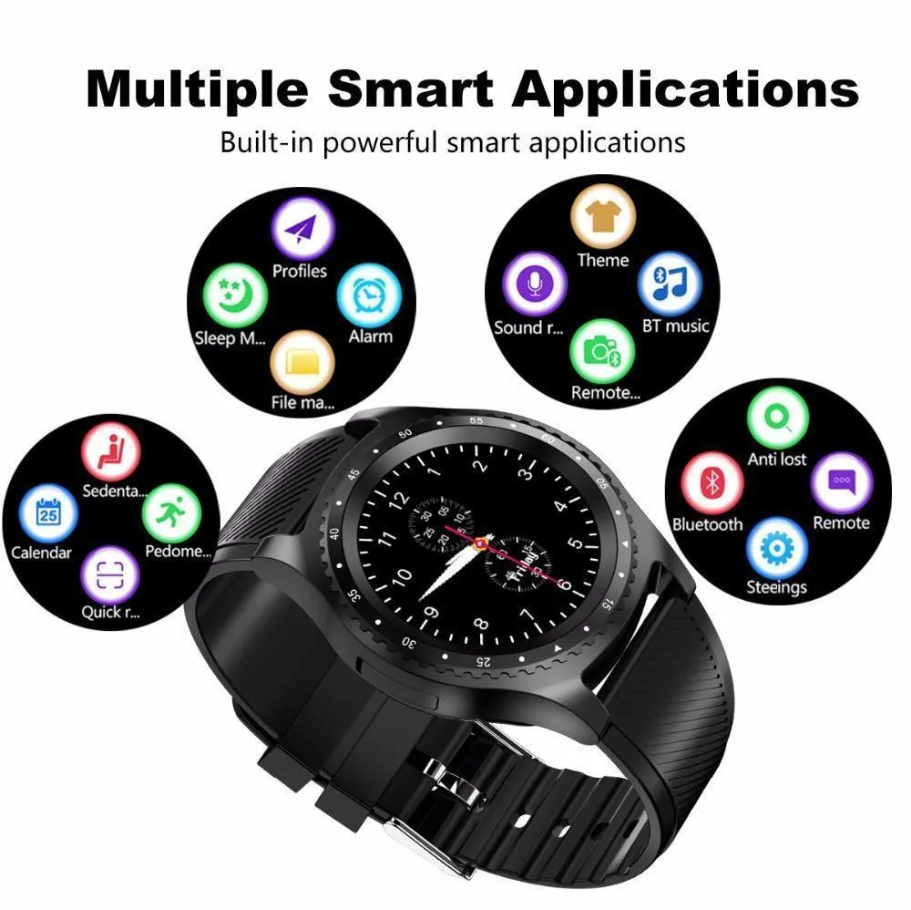 New Fitness Sports Smart Watch w/ Camera Bluetooth Wristwatch Tracker Smartwatch for Android IOS phone