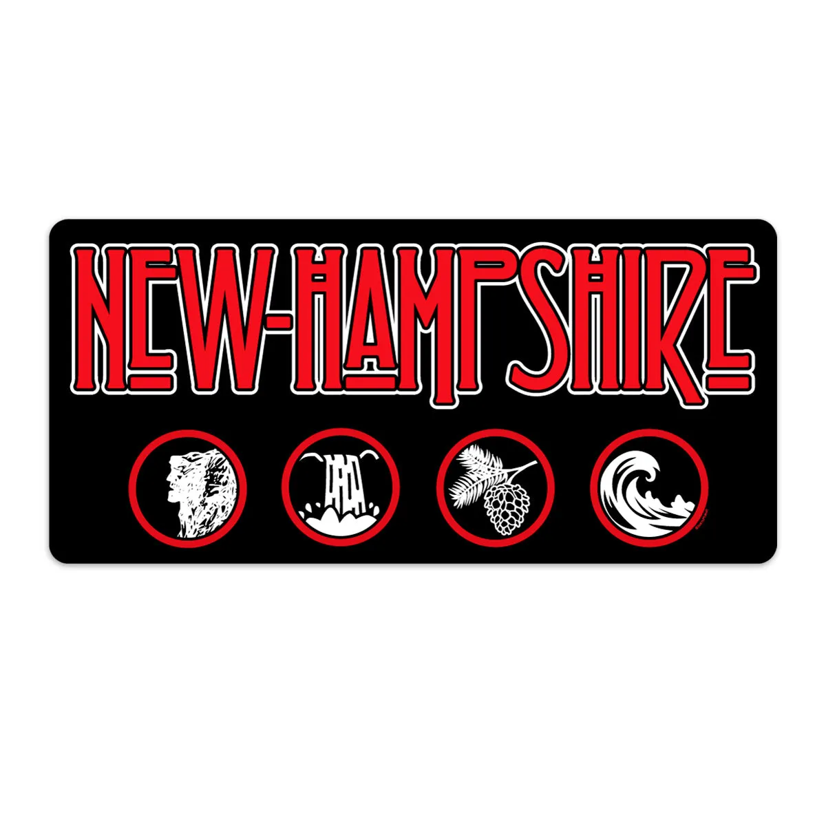New Hampshire Zeppelin Style Die Cut Vinyl Sticker