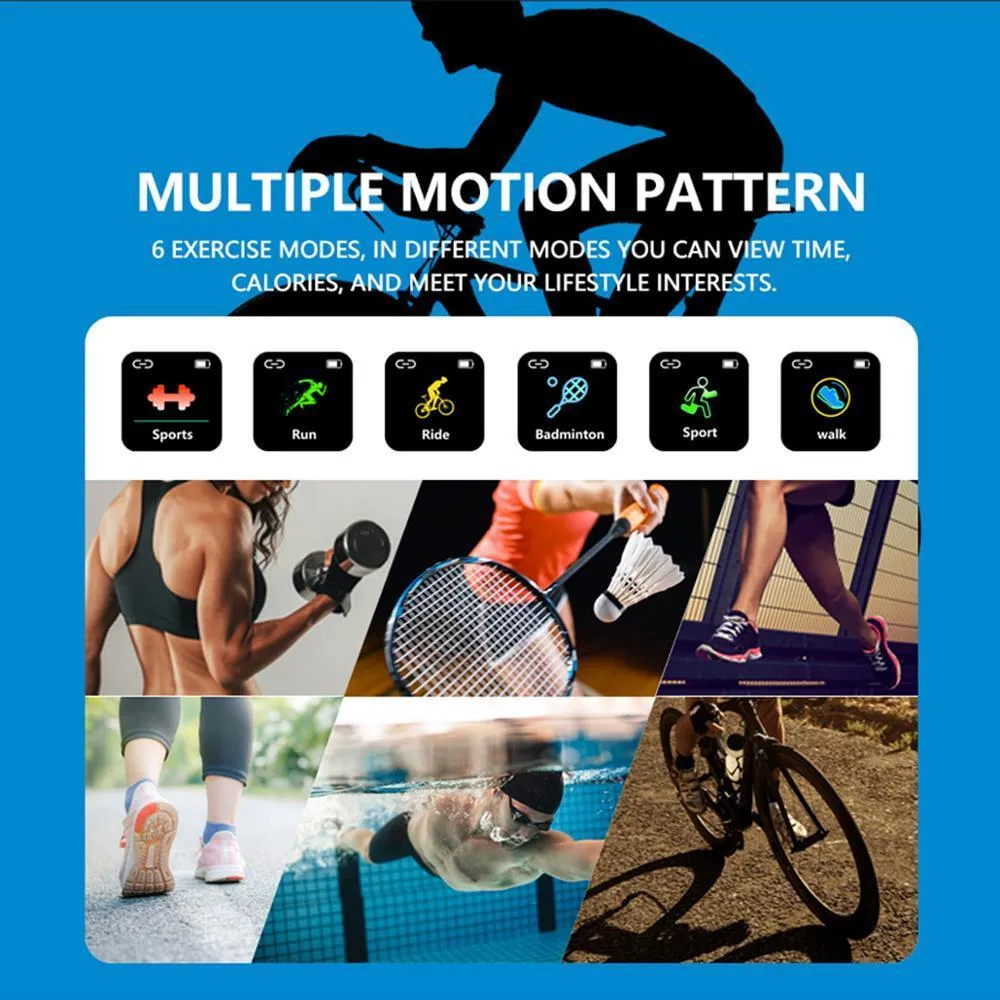 New Heart Rate Blood Pressure Monitor Multi-Sport IP67 Waterproof Smart Watch For Android IOS