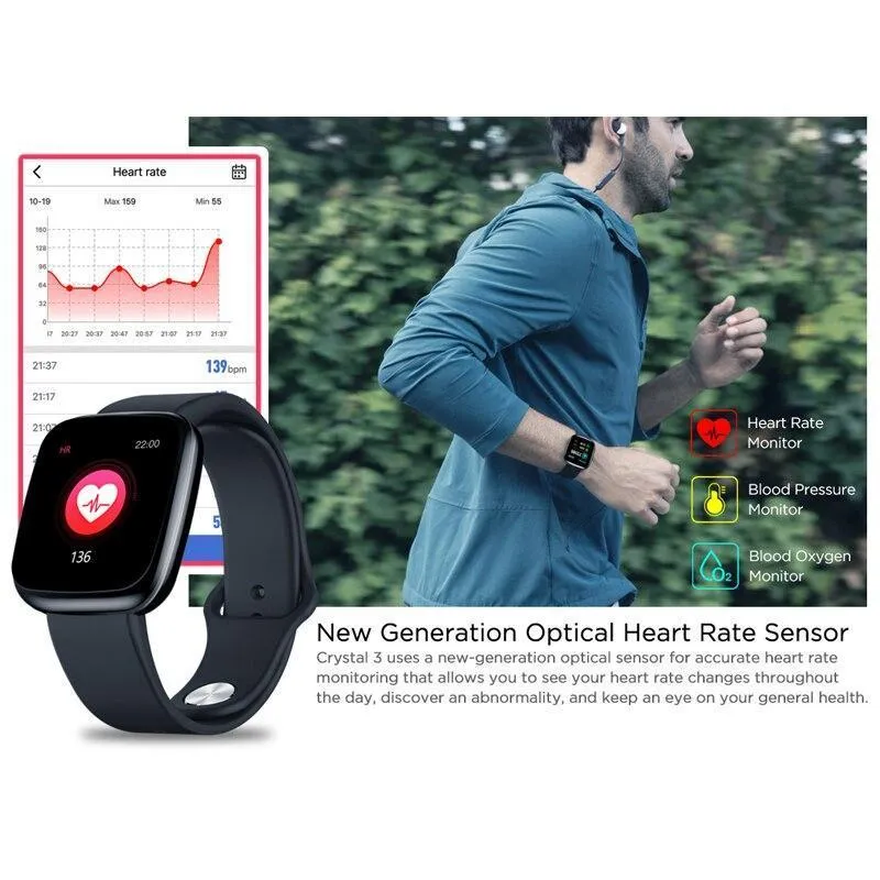 New IP67 Waterproof Heart Rate Long Battery Life IPS Colour Screen Smart Watch For Android IOS