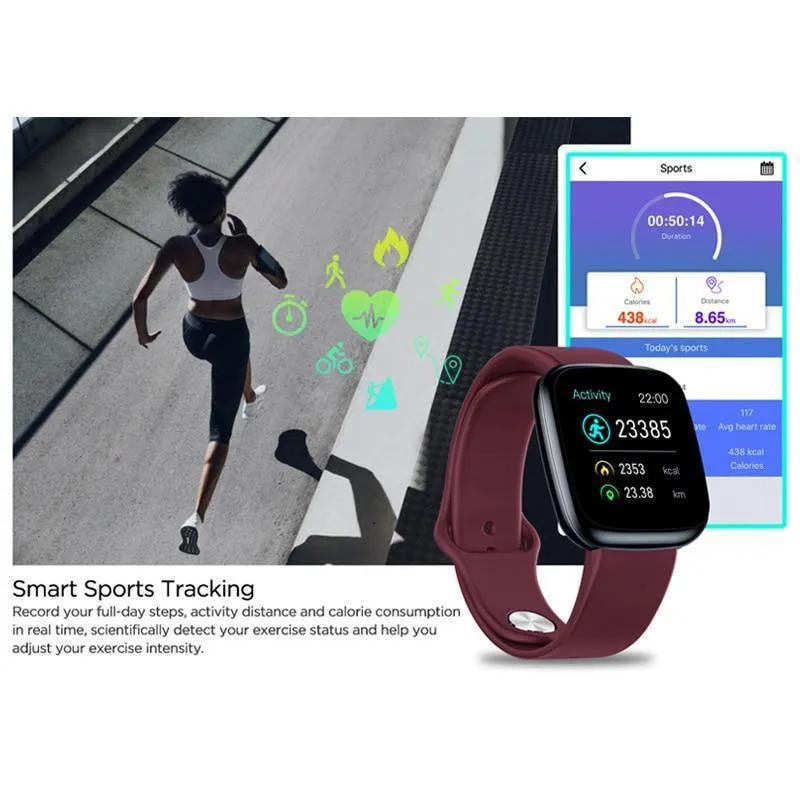 New IP67 Waterproof Heart Rate Long Battery Life IPS Colour Screen Smart Watch For Android IOS