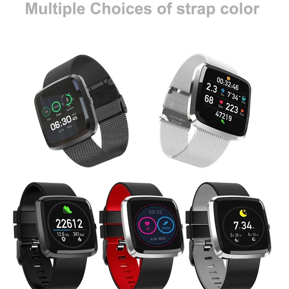 New IP67 Waterproof Smart Watch Heart Rate Blood Pressure Monitor  Fitness Tracker For Men Women