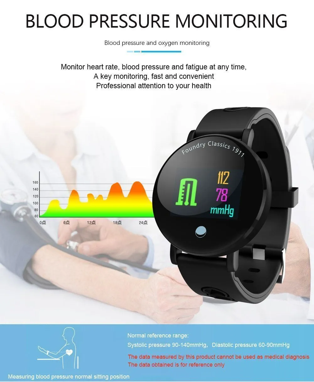 New IP68 Waterproof Bluetooth Fitness Tracker TFT Colour Screen Smartwatch For Android IOS