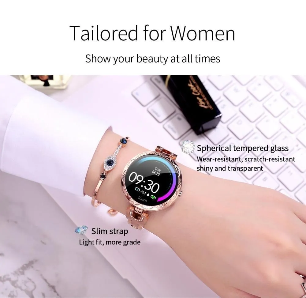 New Luxury Ladies IP67 Waterproof Heart Rate Fitness Tracker Bluetooth Fitness Tracker Bracelet