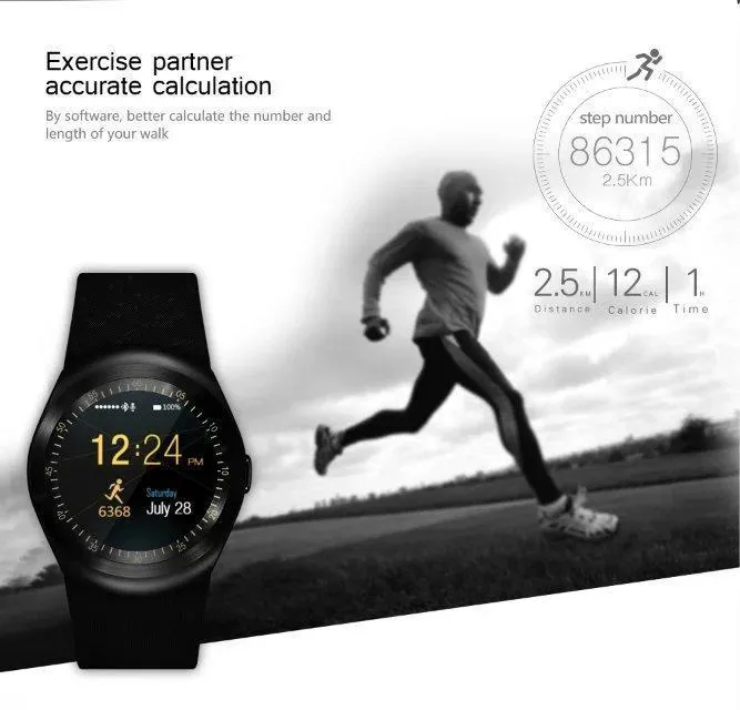 New Runner's Round Bluetooth Wearable Sports Smart Watch for Android Phones