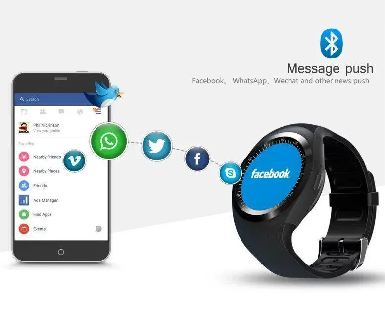 New Runner's Round Bluetooth Wearable Sports Smart Watch for Android Phones