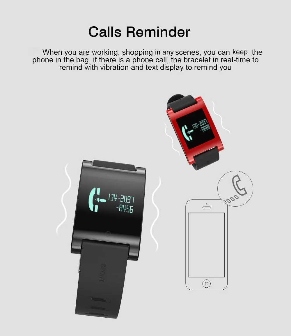 New Smart Watch Waterproof Bluetooth Smart Band Heart Rate Blood Pressure Monitor Pedometer for Android IOS