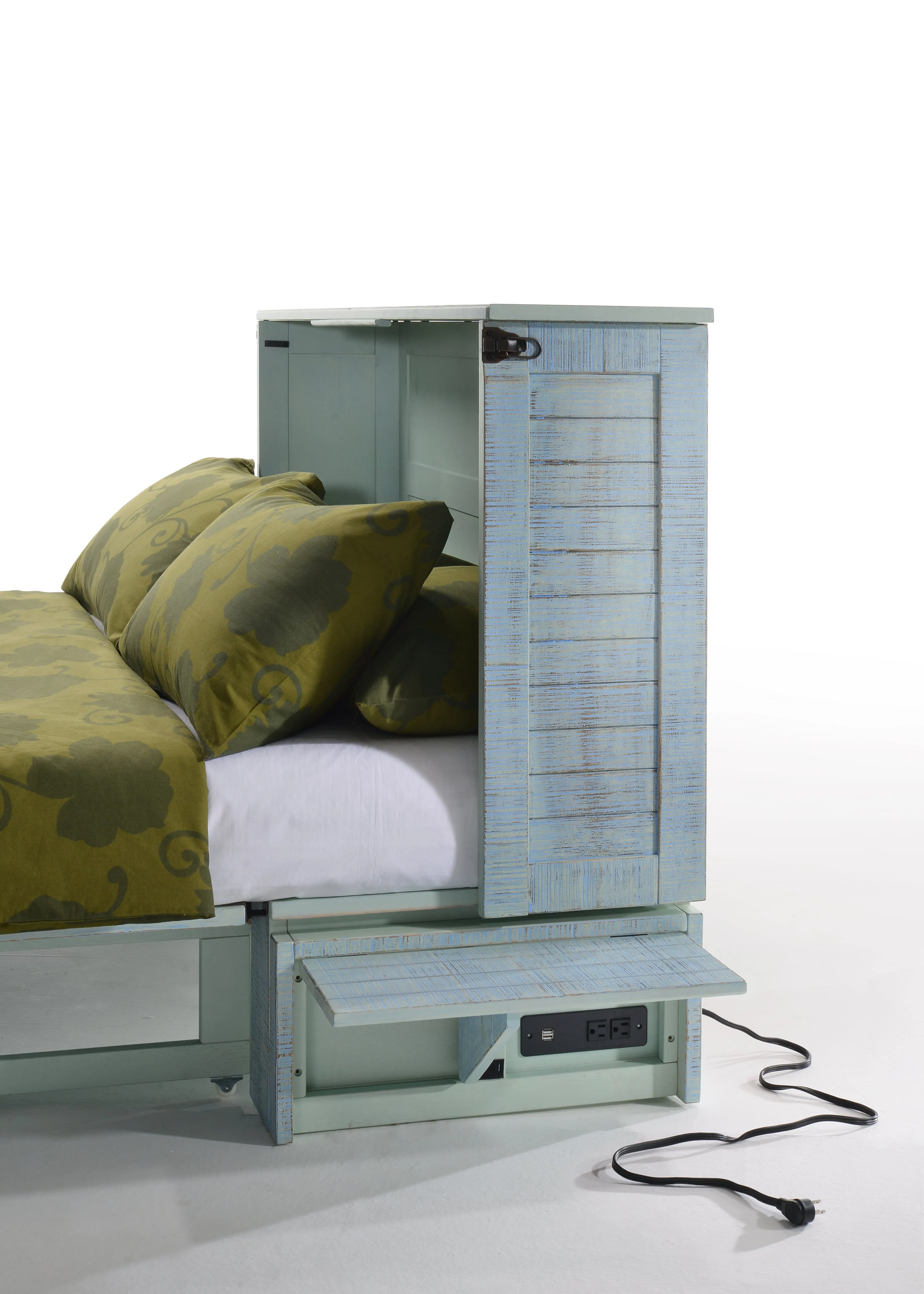 Night and Day Furniture - Poppy Queen Cabinet Murphy Chest Bed with Mattress