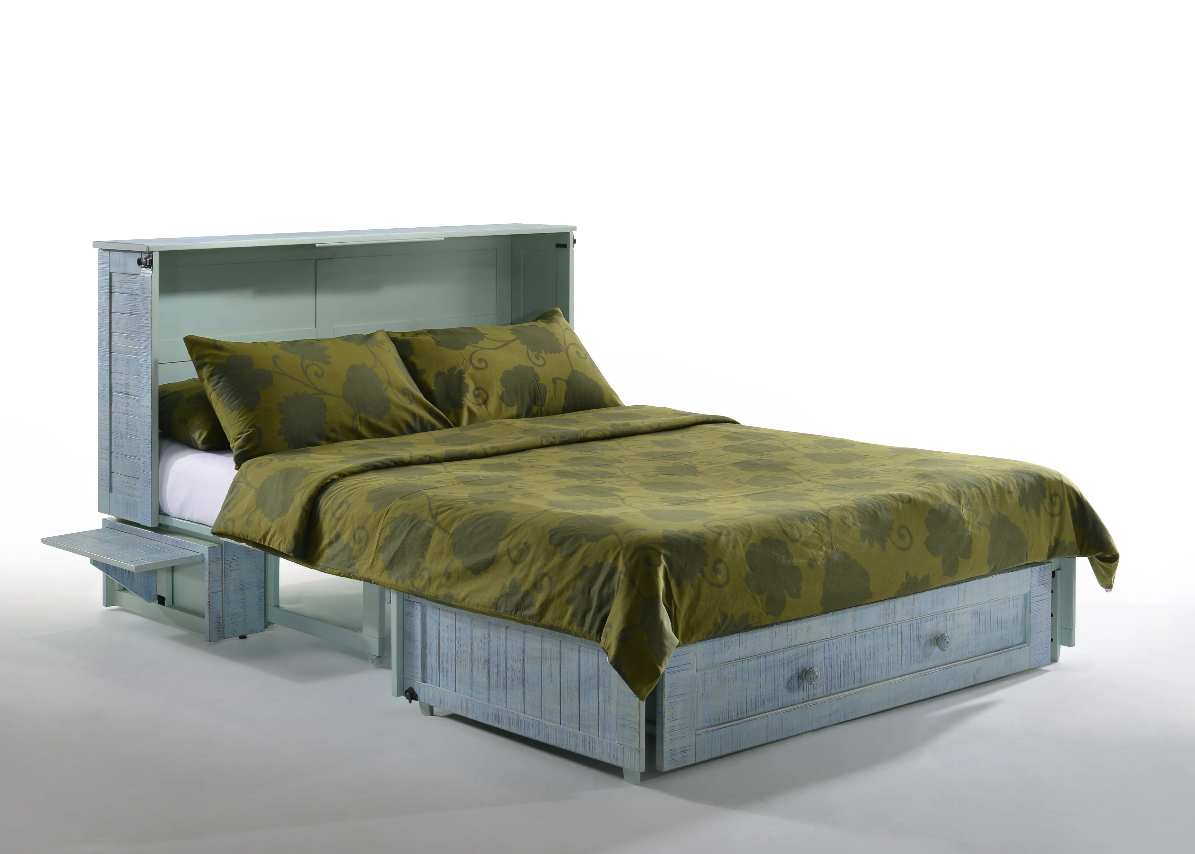 Night and Day Furniture - Poppy Queen Cabinet Murphy Chest Bed with Mattress