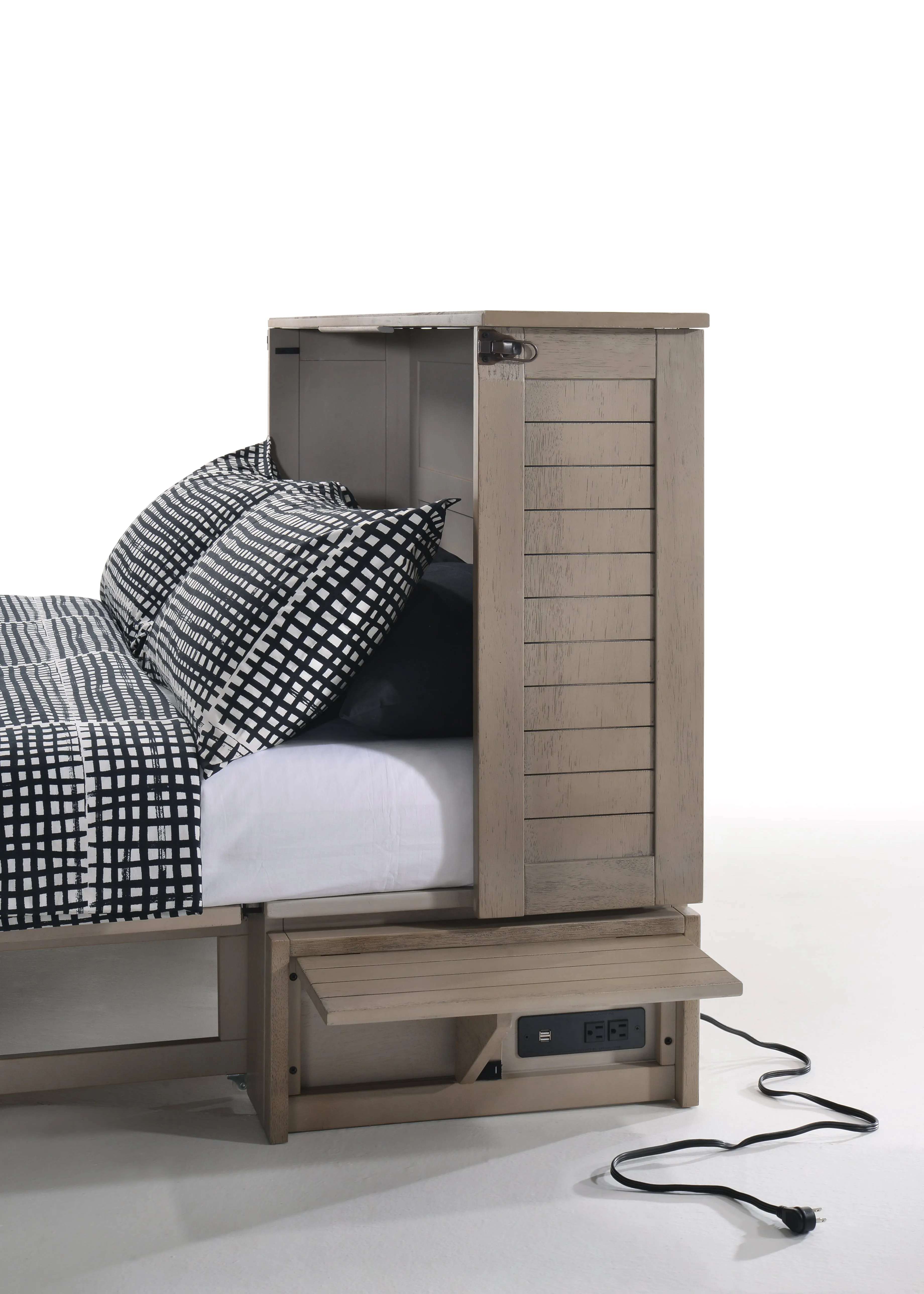 Night and Day Furniture - Poppy Queen Cabinet Murphy Chest Bed with Mattress