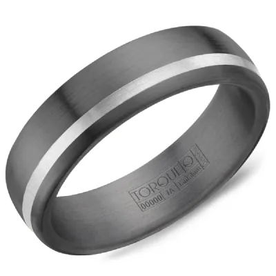 Offset 10K Gold Inlay Tantalum Band