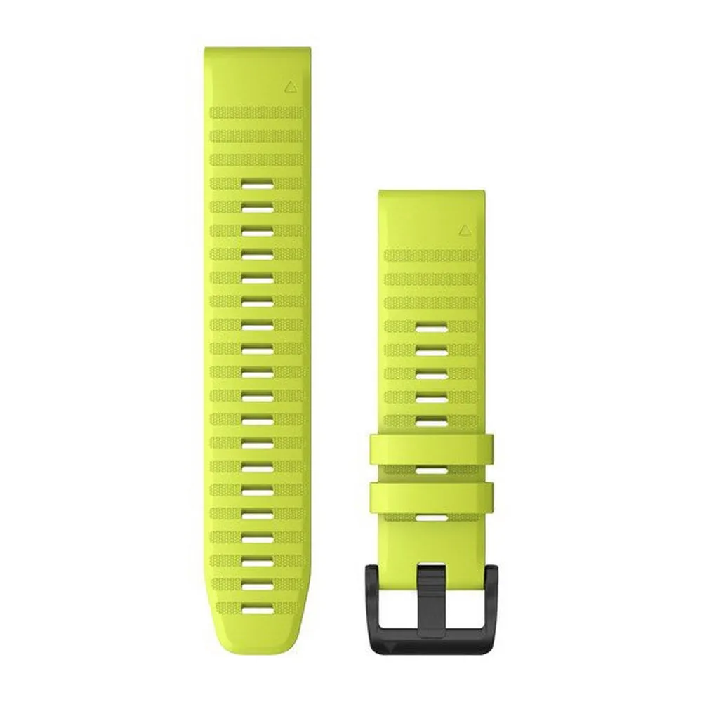Open Box Garmin QuickFit Band - Amp Yellow Silicone Striped, 22mm