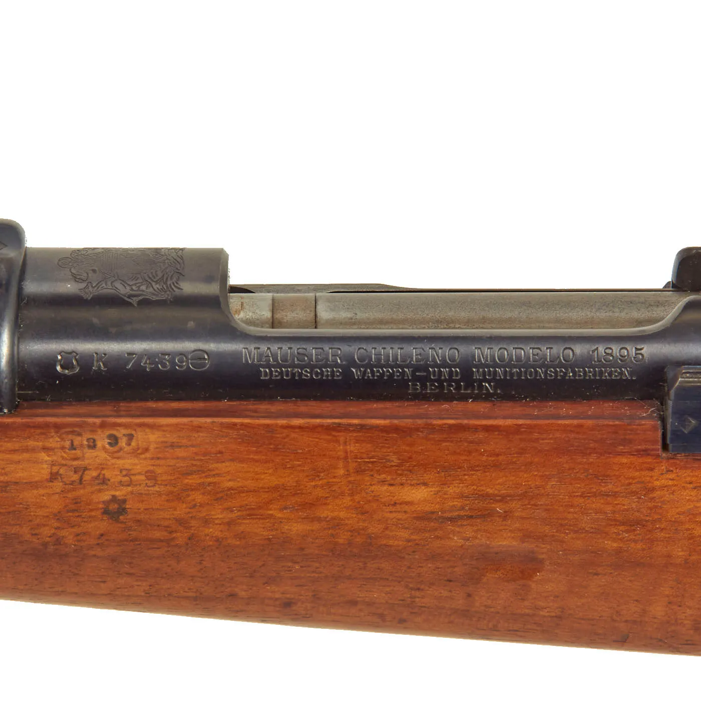 Original Antique German Model 1895 Chilean Contract Mauser Rifle by D.W.M. Berlin dated 1898 - serial K7439