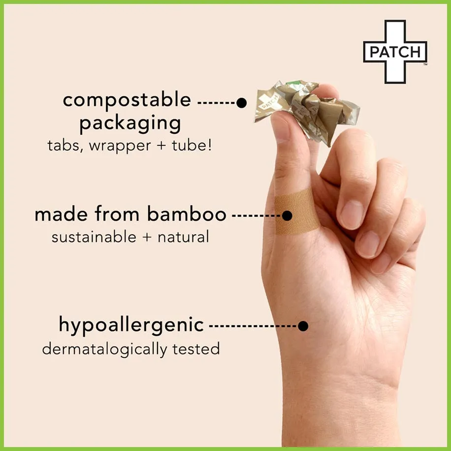 PATCH Bamboo Plasters - MIXED PACK - 100 Assorted Size plasters