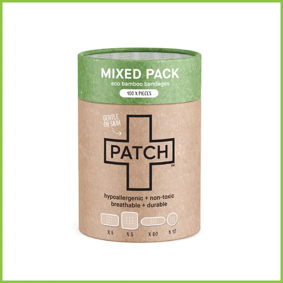 PATCH Bamboo Plasters - MIXED PACK - 100 Assorted Size plasters