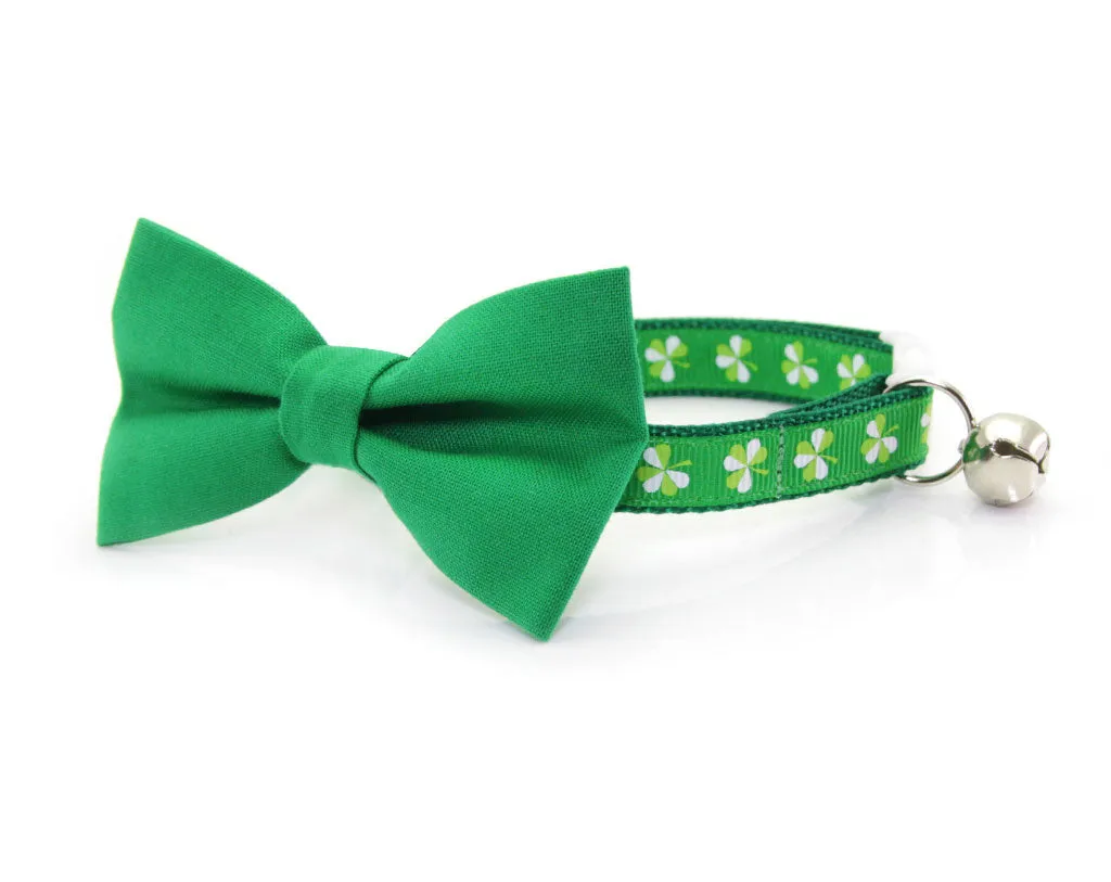 Pet Bow Tie - "Color Collection - Clover Green" - Solid Green Bowtie for Cats   Dogs - St. Patrick's Day