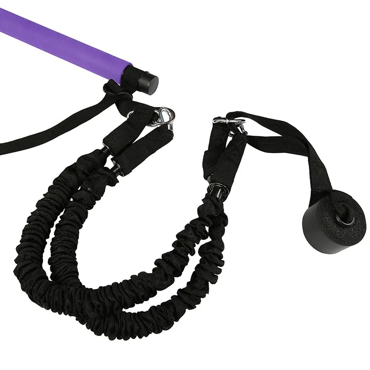 Pilates Stick Kit,Portable Compact 3-Section Yoga Resistance Bands for Legs and Butt