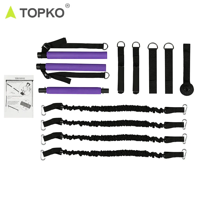 Pilates Stick Kit,Portable Compact 3-Section Yoga Resistance Bands for Legs and Butt