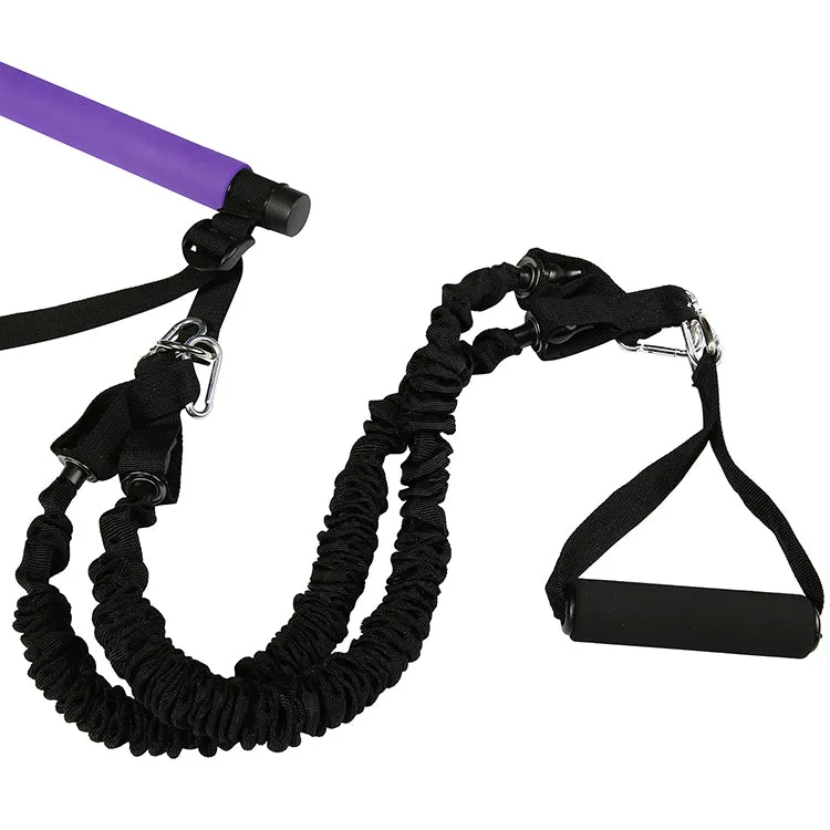 Pilates Stick Kit,Portable Compact 3-Section Yoga Resistance Bands for Legs and Butt