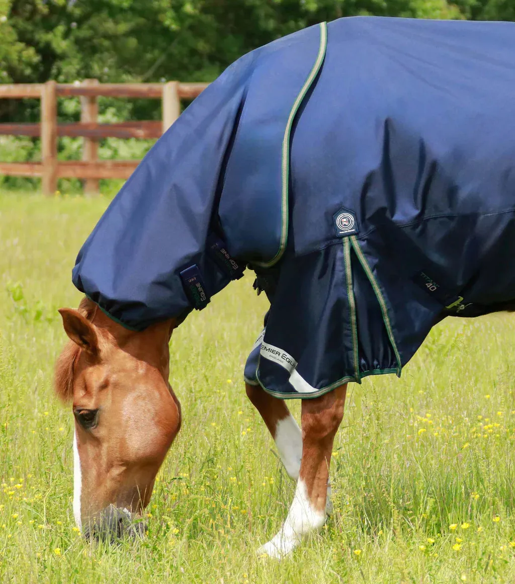 Premier Equine Titan 40g Turnout Rug with Snug-Fit Neck Cover Navy