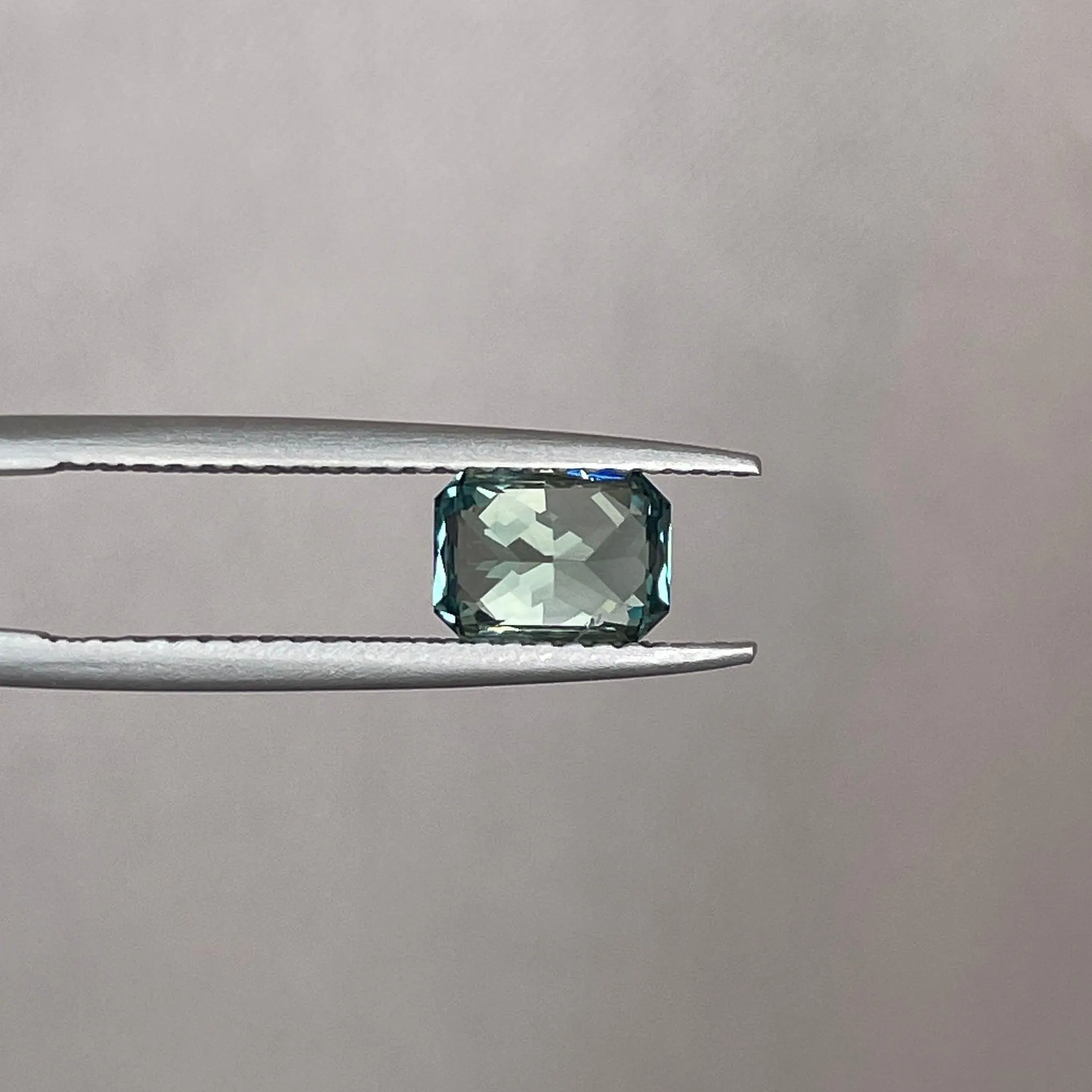 Radiant cut Greenish blue sapphire, Baylor Bears green 1.25 crt. Flawless CERTIFIED Stunning Loose Gemstone