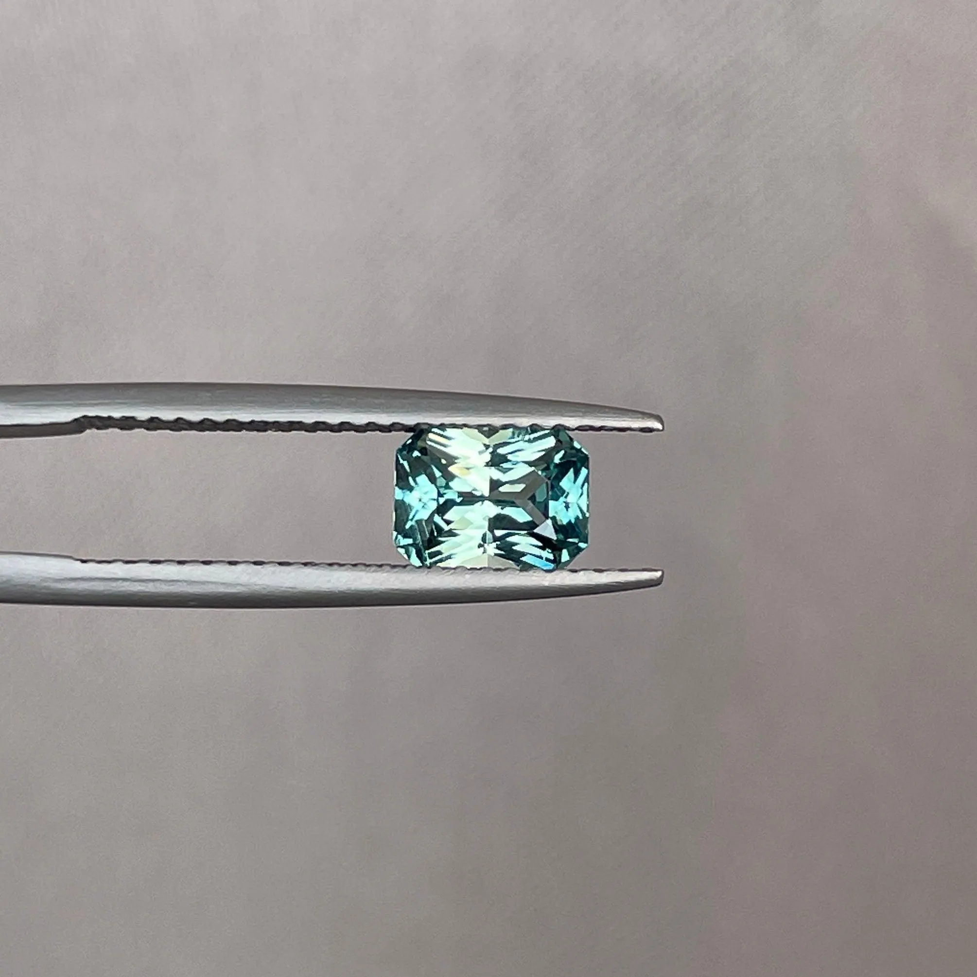 Radiant cut Greenish blue sapphire, Baylor Bears green 1.25 crt. Flawless CERTIFIED Stunning Loose Gemstone