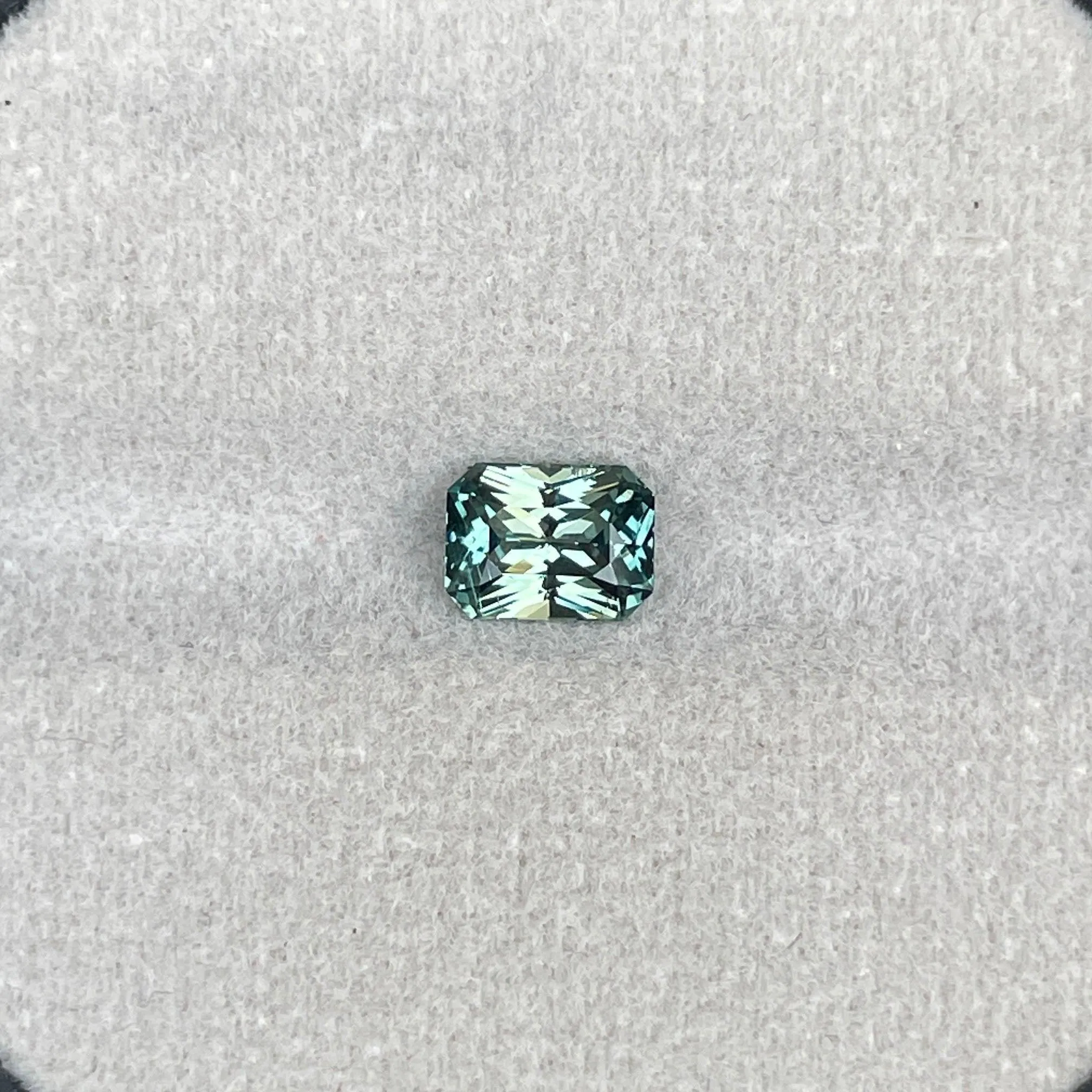 Radiant cut Greenish blue sapphire, Baylor Bears green 1.25 crt. Flawless CERTIFIED Stunning Loose Gemstone