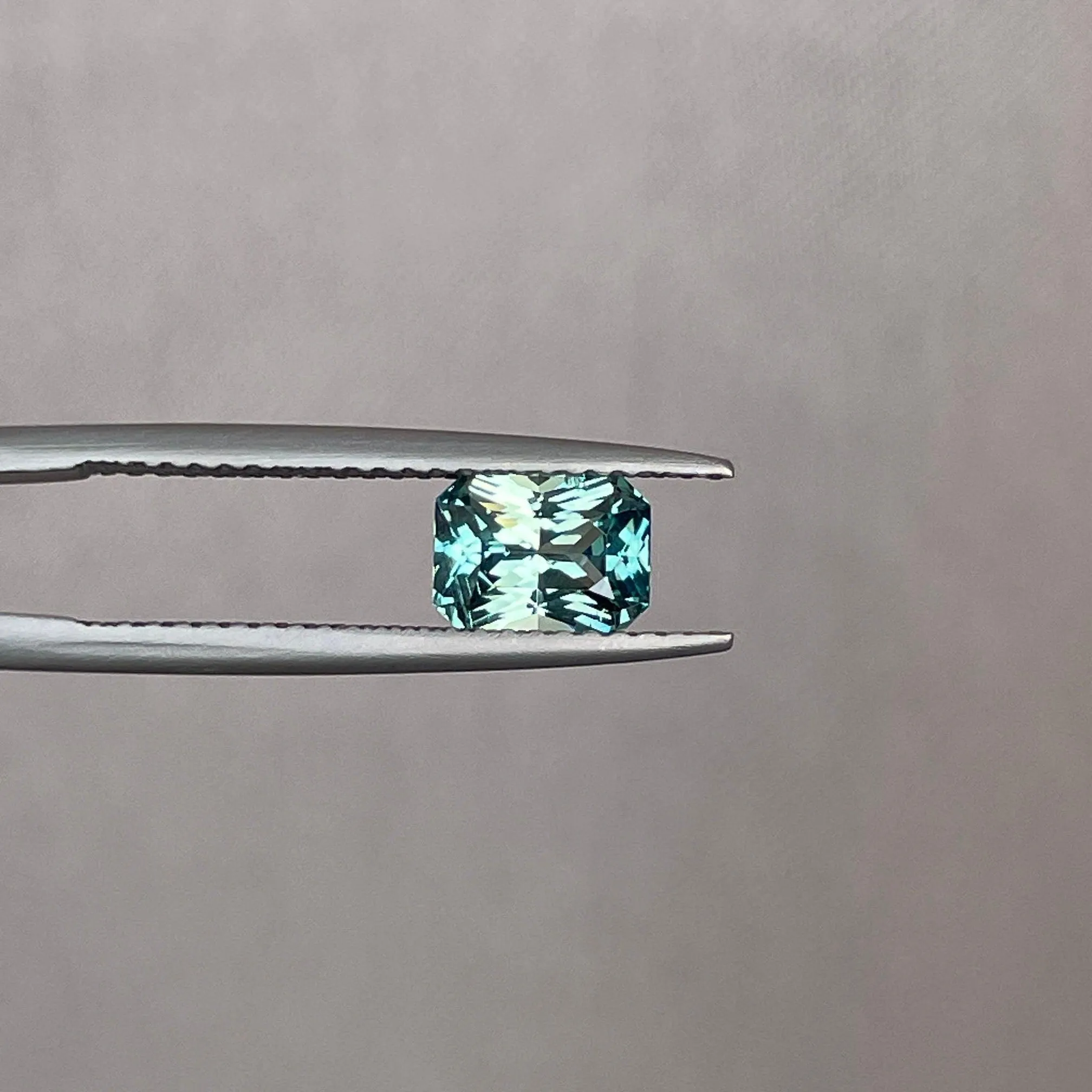 Radiant cut Greenish blue sapphire, Baylor Bears green 1.25 crt. Flawless CERTIFIED Stunning Loose Gemstone