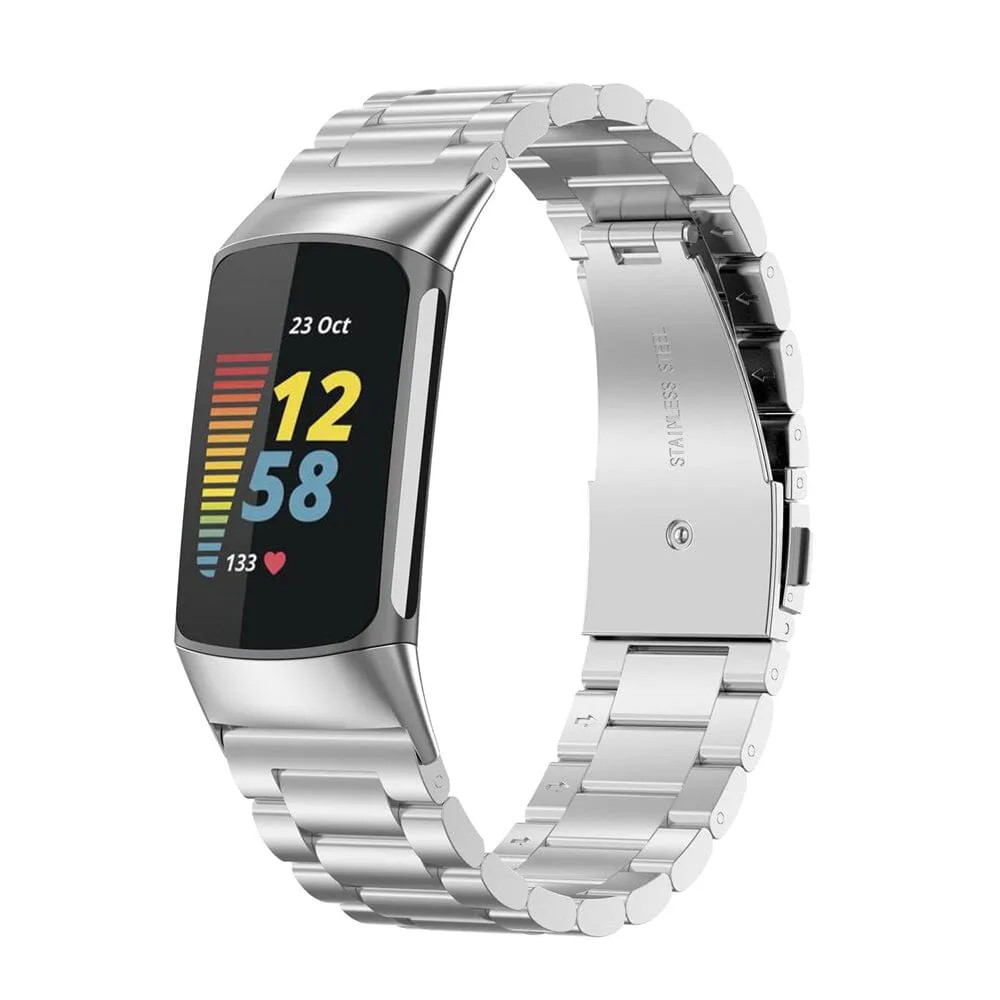Replacement Stainless Steel Link Watch Strap Compatible with the Fitbit Charge 6