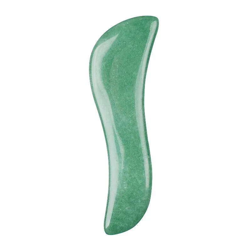 S Shape Gua Sha Board Green Aventurine Face Massage Tool Back Head Foot Scraper Acupuntura Therapy Crystal Stone Massager Fa1371