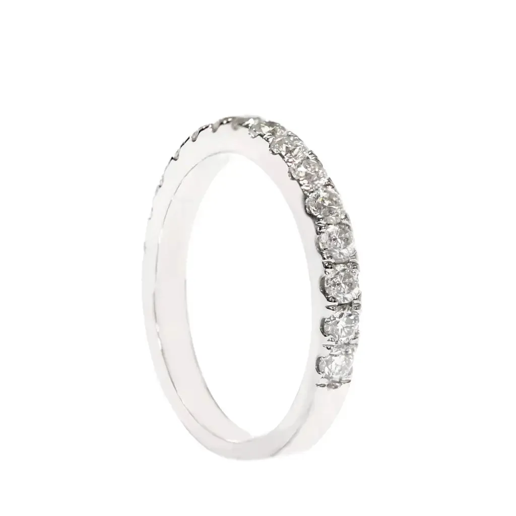 Safiya Moissanite Half Eternity and Channel Set 7 Stone Wedding Rings in 18K gold