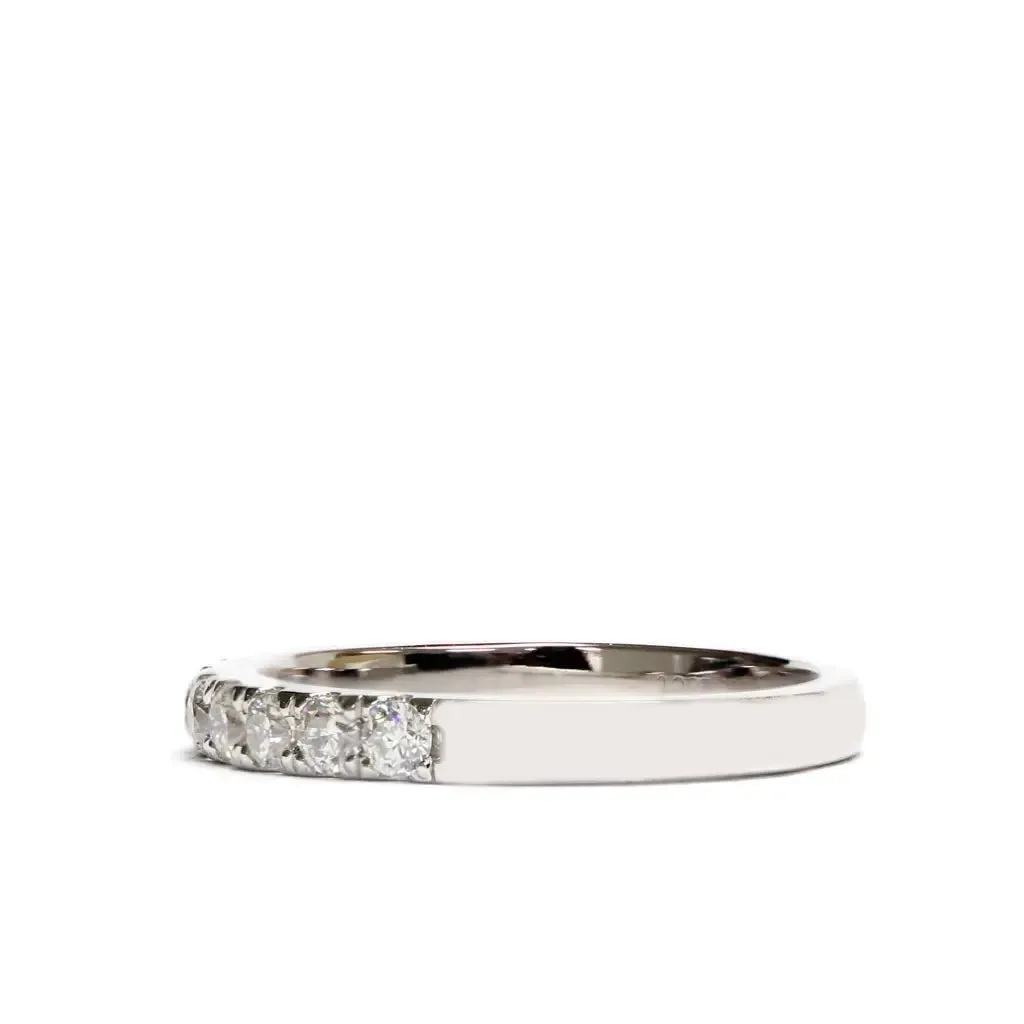 Safiya Moissanite Half Eternity and Channel Set 7 Stone Wedding Rings in 18K gold