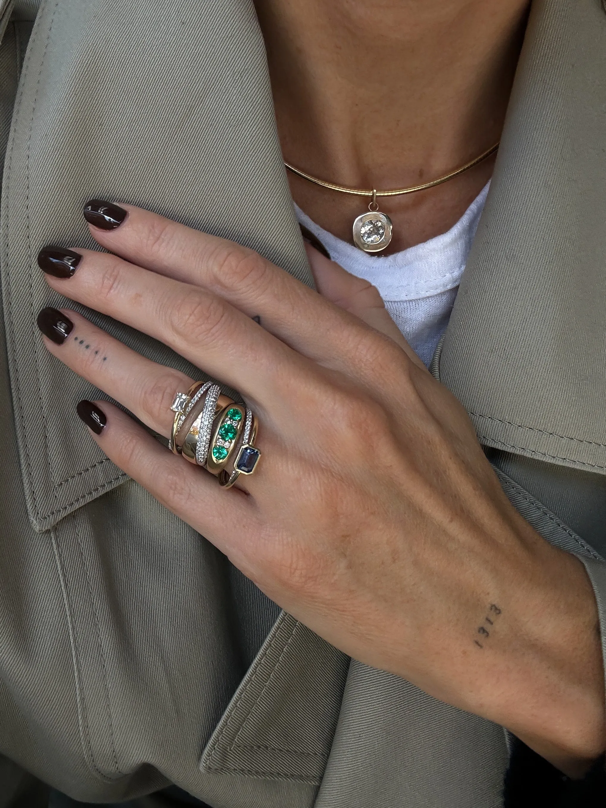 Sapphire Pavé Rolling Ring