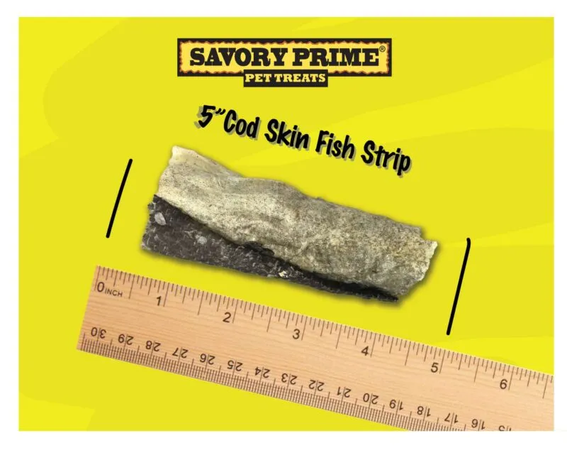 Savory Prime Cod Skin Fish Strips , Dog Treats