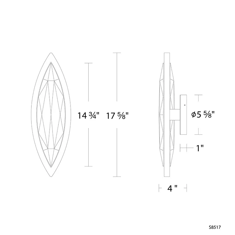 Schonbek S8517 Marchesa 17" Tall LED Wall Sconce