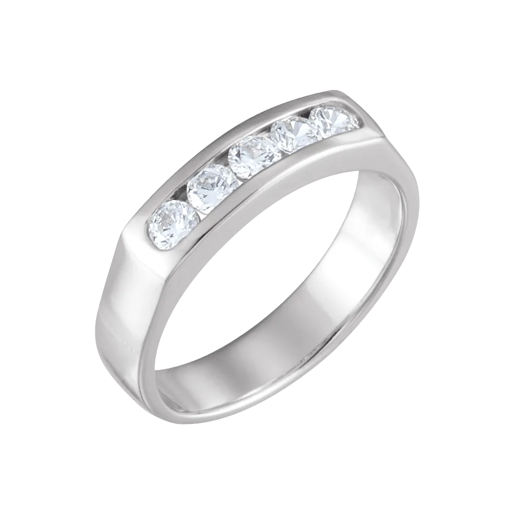 SH92 - 14K Gold 3 mm Round 5 Round • F  • VS Diamonds Band