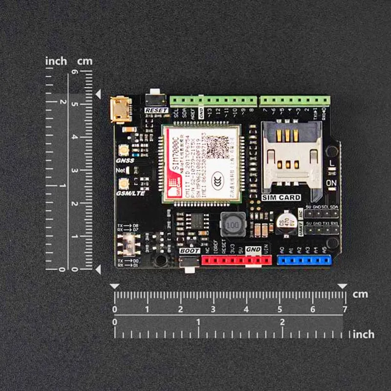 SIM7000C Arduino NB-IoT/LTE/GPRS/GPS Expansion Shield